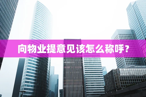 向物业提意见该怎么称呼？