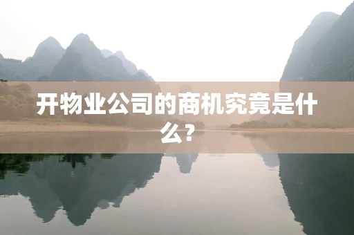 开物业公司的商机究竟是什么？
