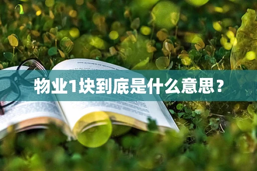 物业1块到底是什么意思？