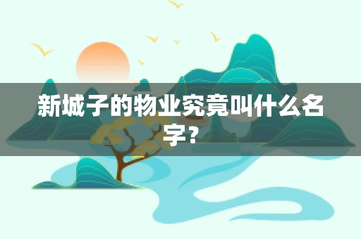 新城子的物业究竟叫什么名字？