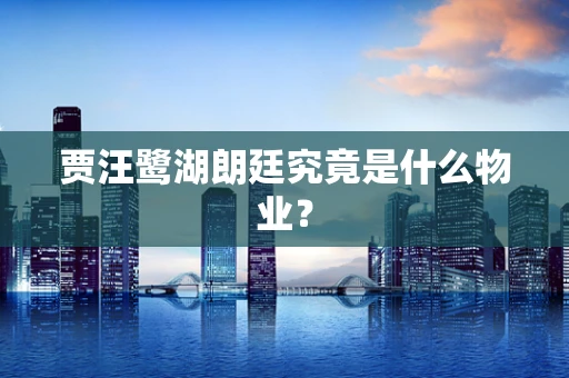 贾汪鹭湖朗廷究竟是什么物业？