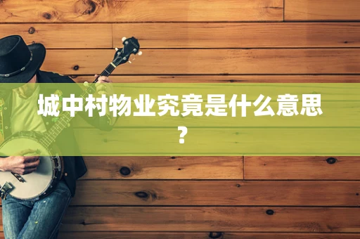 城中村物业究竟是什么意思？