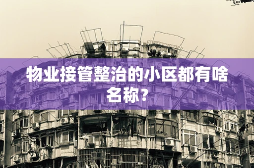 物业接管整治的小区都有啥名称？