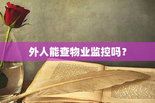 外人能查物业监控吗？
