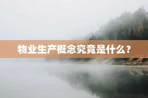 物业生产概念究竟是什么？