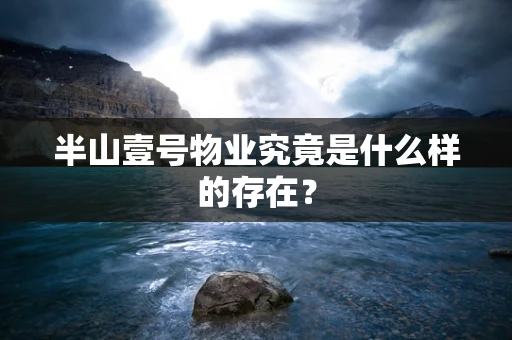 半山壹号物业究竟是什么样的存在？