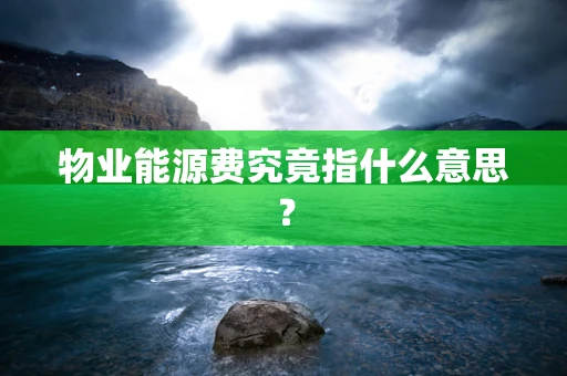 物业能源费究竟指什么意思？