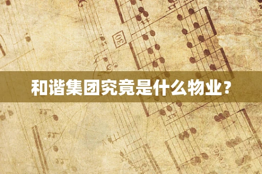 和谐集团究竟是什么物业？