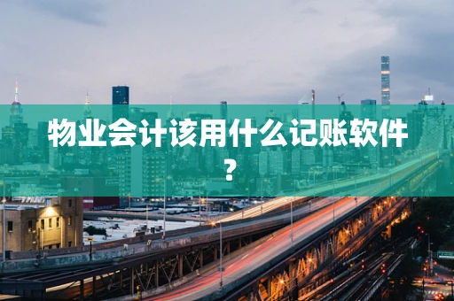 物业会计该用什么记账软件？