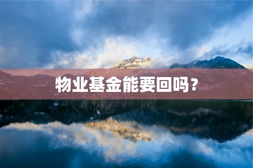 物业基金能要回吗？