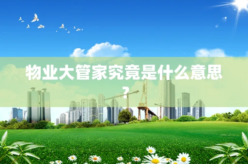 物业大管家究竟是什么意思？
