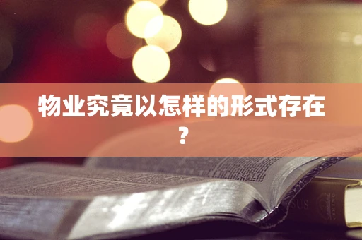 物业究竟以怎样的形式存在？