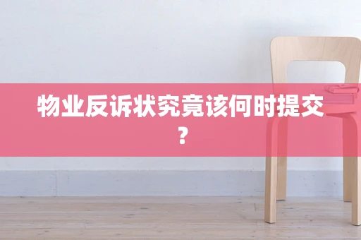 物业反诉状究竟该何时提交？
