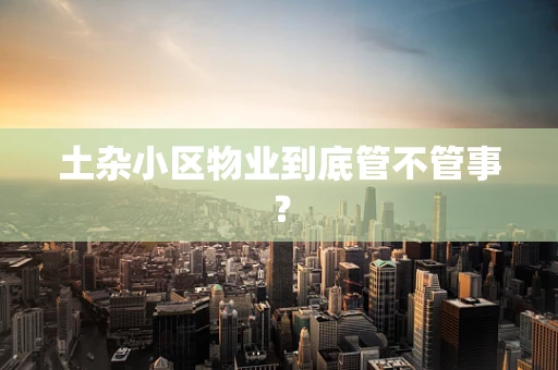 土杂小区物业到底管不管事？