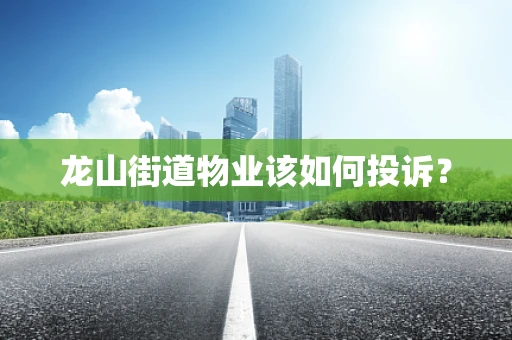 龙山街道物业该如何投诉？