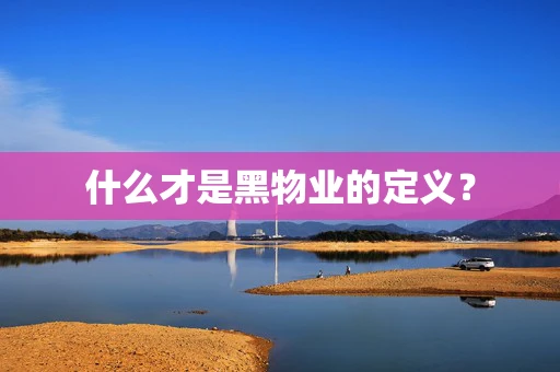 什么才是黑物业的定义？