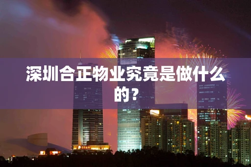 深圳合正物业究竟是做什么的？