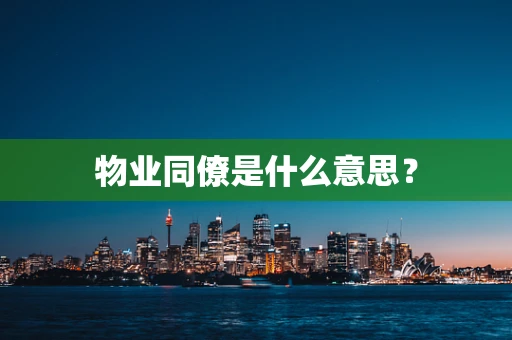 物业同僚是什么意思？