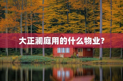 大正澜庭用的什么物业？