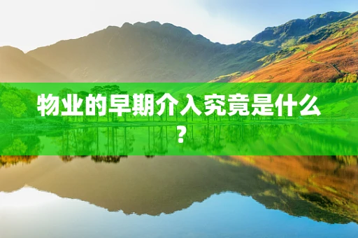 物业的早期介入究竟是什么？