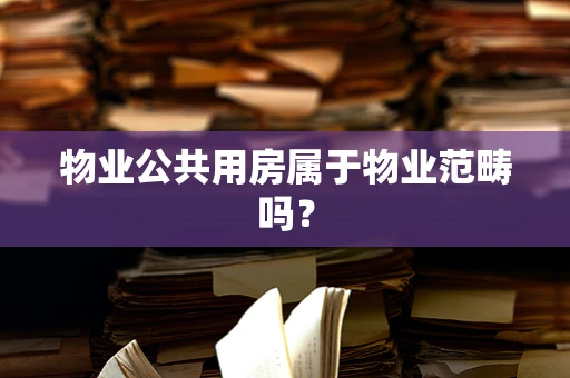 物业公共用房属于物业范畴吗？