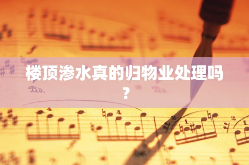楼顶渗水真的归物业处理吗？