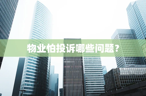 物业怕投诉哪些问题？