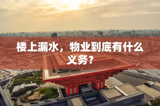 楼上漏水，物业到底有什么义务？