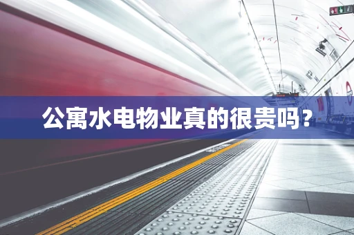 公寓水电物业真的很贵吗？