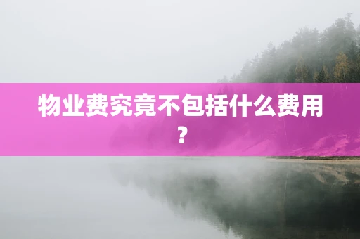 物业费究竟不包括什么费用？