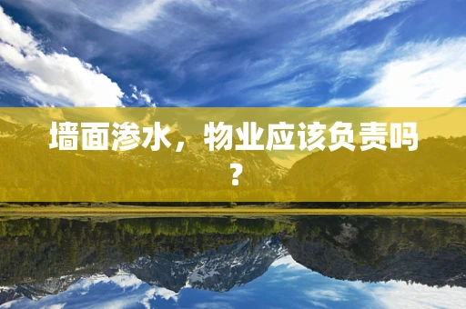 墙面渗水，物业应该负责吗？