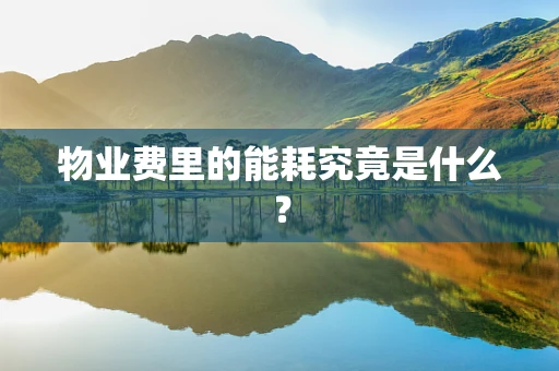 物业费里的能耗究竟是什么？