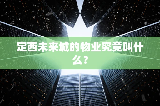 定西未来城的物业究竟叫什么？